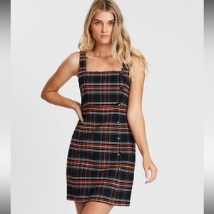 VOLCOM Frochickie Plaid Stretch Mini Dress XSmall